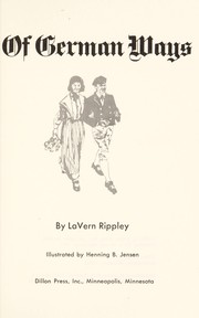 Cover of: Of German ways. by La Vern J. Rippley