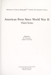 Cover of: American Poets Since World War Ii/Third Series by R. S. Gwynn