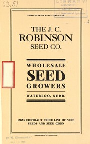 Cover of: Thirty-seventh annual price list: 1924 contract price list of vine seeds and seed corn