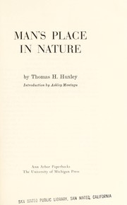Cover of: Man's place in nature