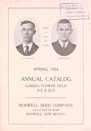 Cover of: Annual catalog [of] garden, flower, field seeds | Roswell Seed Company