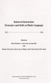 Cover of: Balanced instruction : strategies and skills in whole language