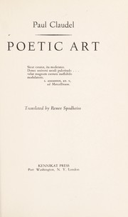 Cover of: Poetic art.