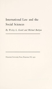 Cover of: International law and the social sciences