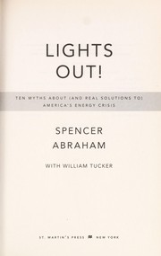 Cover of: Lights out! by Spencer Abraham