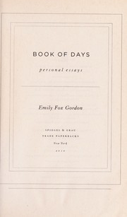 Cover of: Book of days: essays