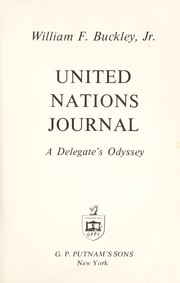 Cover of: United Nations journal: a delegate's odyssey