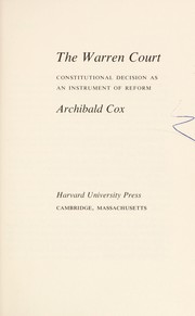 Cover of: The Warren Court by Archibald Cox