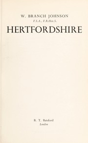Cover of: Hertfordshire by W. Branch Johnson