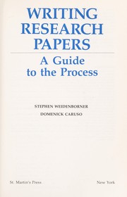 Cover of: Writing research papers by Stephen Weidenborner