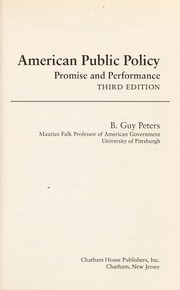 Cover of: American public policy by B. Guy Peters