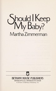 Cover of: Should I keep my baby?
