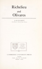 Cover of: Richelieu and Olivares by John Huxtable Elliott