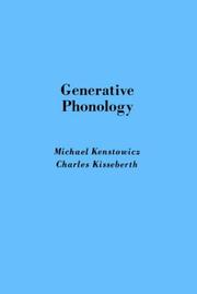 Cover of: Generative Phonology: Description and Theory