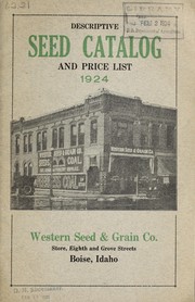 Cover of: Descriptive seed catalog and price list: 1924