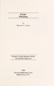 Cover of: Estate planning by Margaret C. Jasper