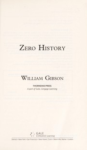 Cover of: Zero history