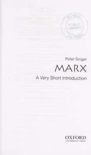 Cover of: Marx: A Very Short Introduction