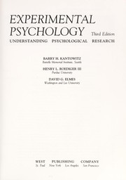 Cover of: Experimental psychology by Barry H. Kantowitz