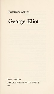 Cover of: George Eliot | Rosemary Ashton