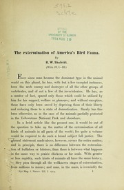 Cover of: The extermination of America's bird fauna