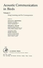 Cover of: Acoustic Communication in Birds, Volume 2 by Kroodsma