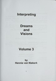 Cover of: Interpreting dreams and visions | Hennie Van Niekerk