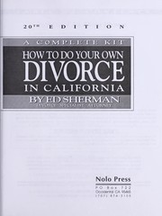 Cover of: How to do your own divorce in California | Charles Edward Sherman