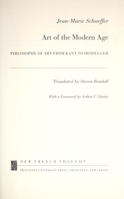 Cover of: Art of the modern age by Jean-Marie Schaeffer