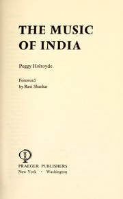 Cover of: The music of India.