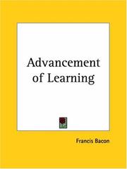 Cover of: Advancement of Learning by Francis Bacon, Francis Bacon