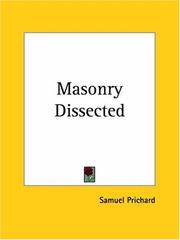 Masonry dissected by Samuel Prichard