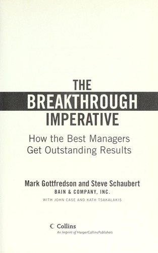 The breakthrough imperative by Mark Gottfredson