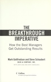 Cover of: The breakthrough imperative by Mark Gottfredson