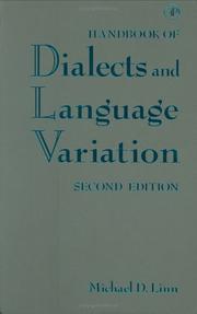 Cover of: Handbook of dialects and language variation.