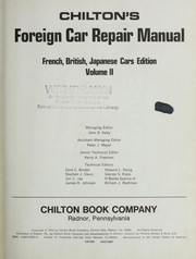 Cover of: Chilton's foreign car repair manual. by John Harold Haynes
