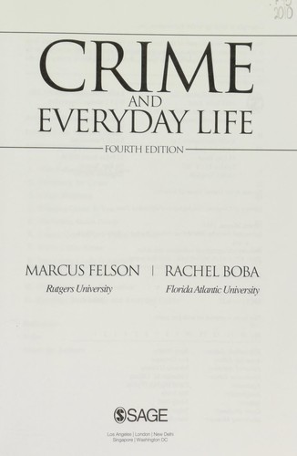 Crime and Everyday Life by Marcus Felson
