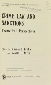Cover of: Crime, law, and sanctions: theoretical perspectives