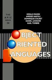 Cover of: Object Oriented Languages (Apic Studies in Data Processing) by Gerald Masini, Amedeo Napoli