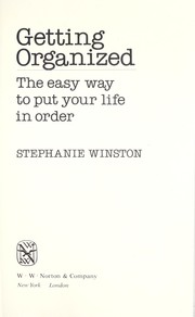 Cover of: Getting organized | Stephanie Winston