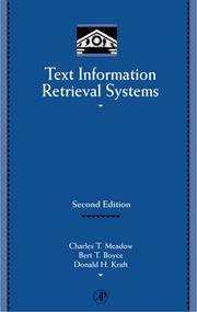 Cover of: Text information retrieval systems. by Charles T. Meadow