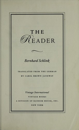 READER,THE(A)/VINTAGE BOOKS USA/BERNHARD SCHLINK