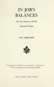 Cover of: In Job's balances by Lev Shestov