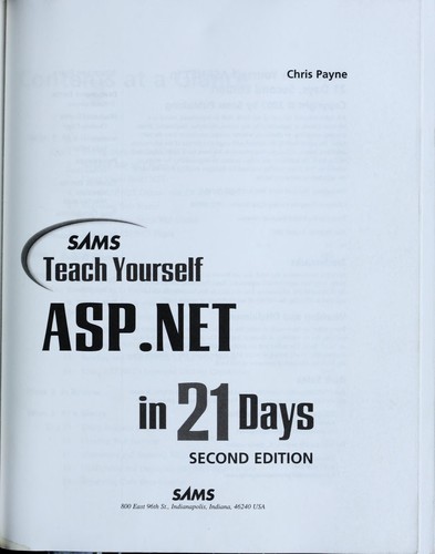 Sams Teach Yourself ASP. NET in 21 Days by Chris Payne
