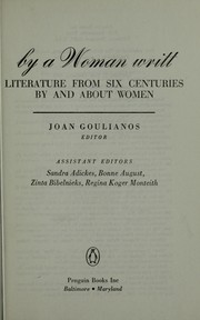 Cover of: By a woman writt