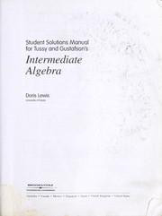 Cover of: Student solutions manual for Tussy and Gustafson