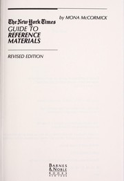 Cover of: The New York Times guide to reference materials by Mona McCormick
