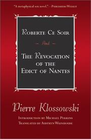 Cover of: Roberte ce soir by Pierre Klossowski