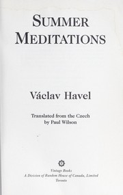 Cover of: Summer meditations by Václav Havel