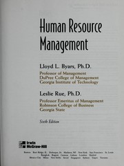 Cover of: Human resource management | Lloyd L. Byars